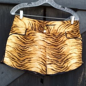 Studio F tiger print shorts nwot COACHELLA